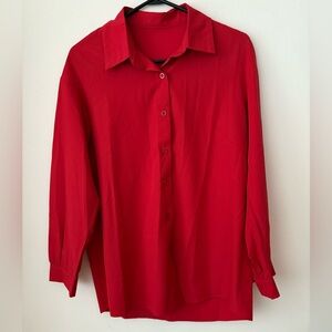 Vibrant Red Button-Up Shirt taille S/M